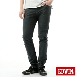 EDWIN EDGE LINE 大尺碼 後染迷彩提織 窄直筒色褲-男款 墨綠 SILM CASUAL PANTS