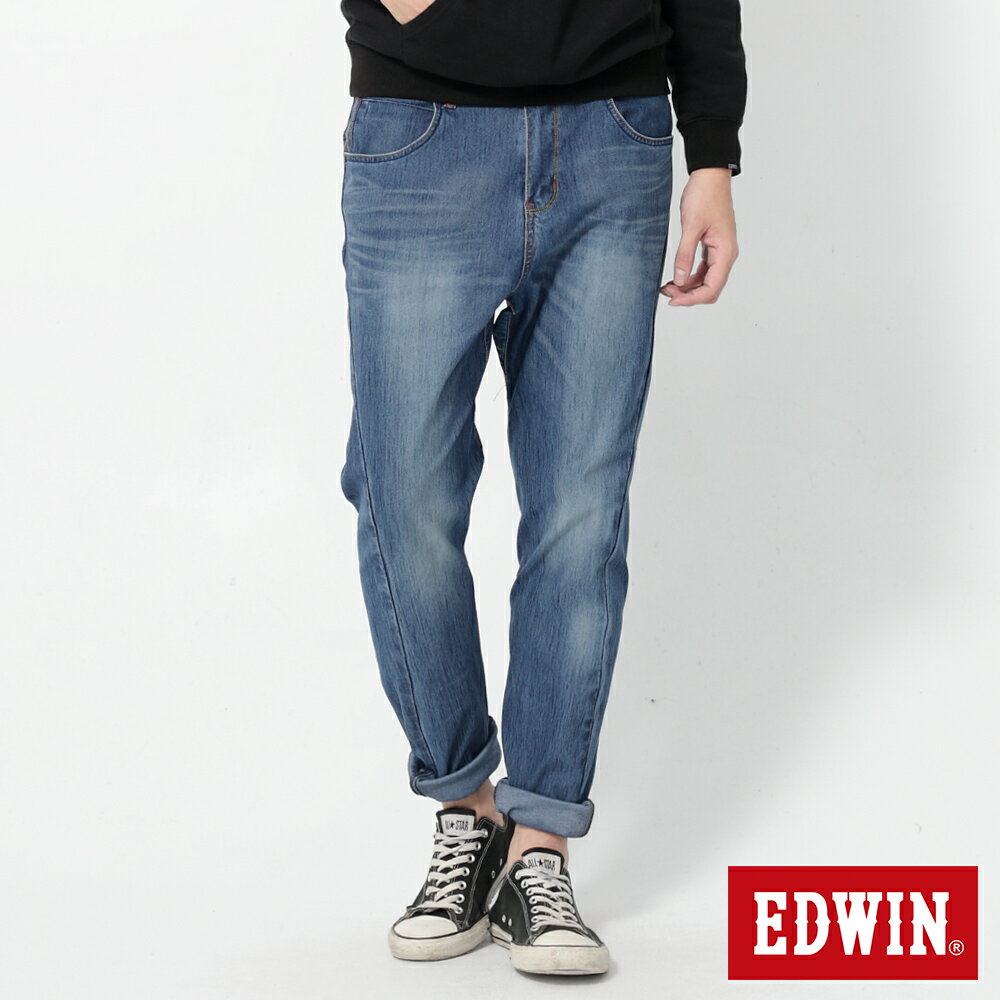 EDWIN 迦績 紅袋花3D窄直筒牛仔褲