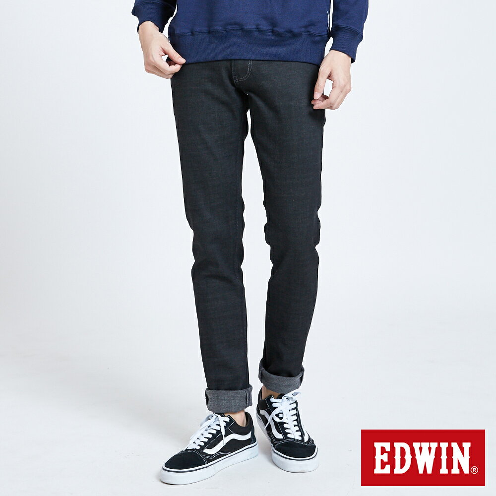 EDWIN 503 BASIC 修身雙面彈 窄直筒牛仔褲-男款 黑色 SLIM #503生日慶