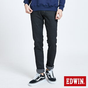 EDWIN 503 BASIC 修身雙面彈 窄直筒牛仔褲-男款 黑色 SLIM