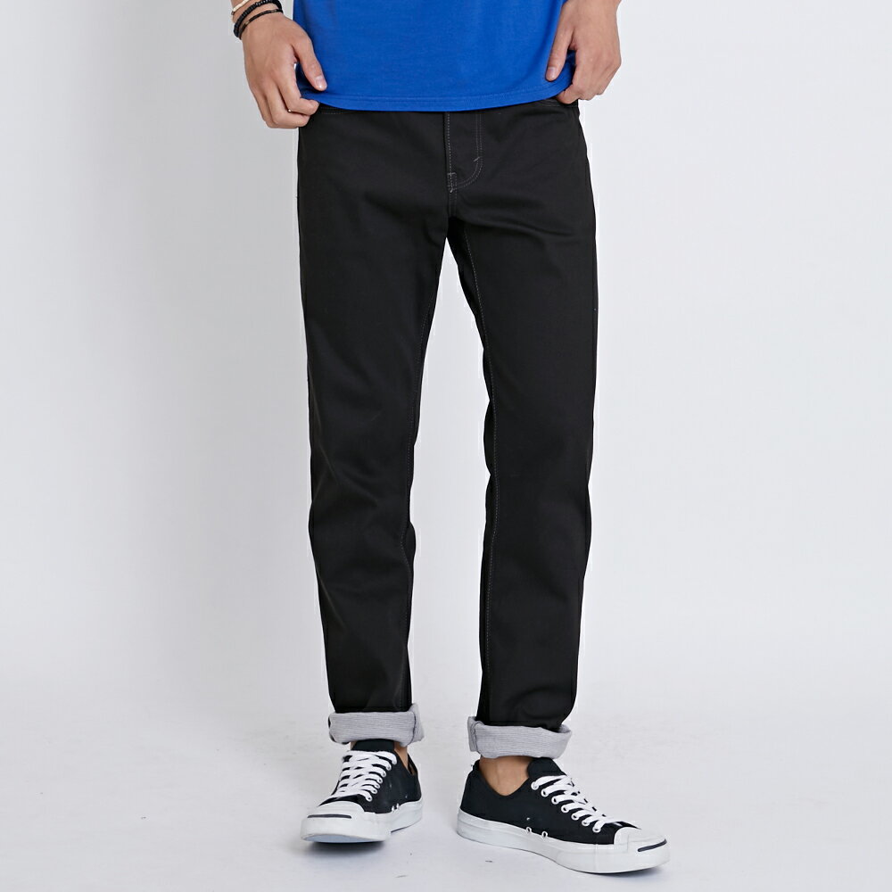 EDWIN EDGE LINE 503 COOL 透氣涼爽 中直筒休閒褲-男款 黑色 STRAIGHT CASUAL PANTS