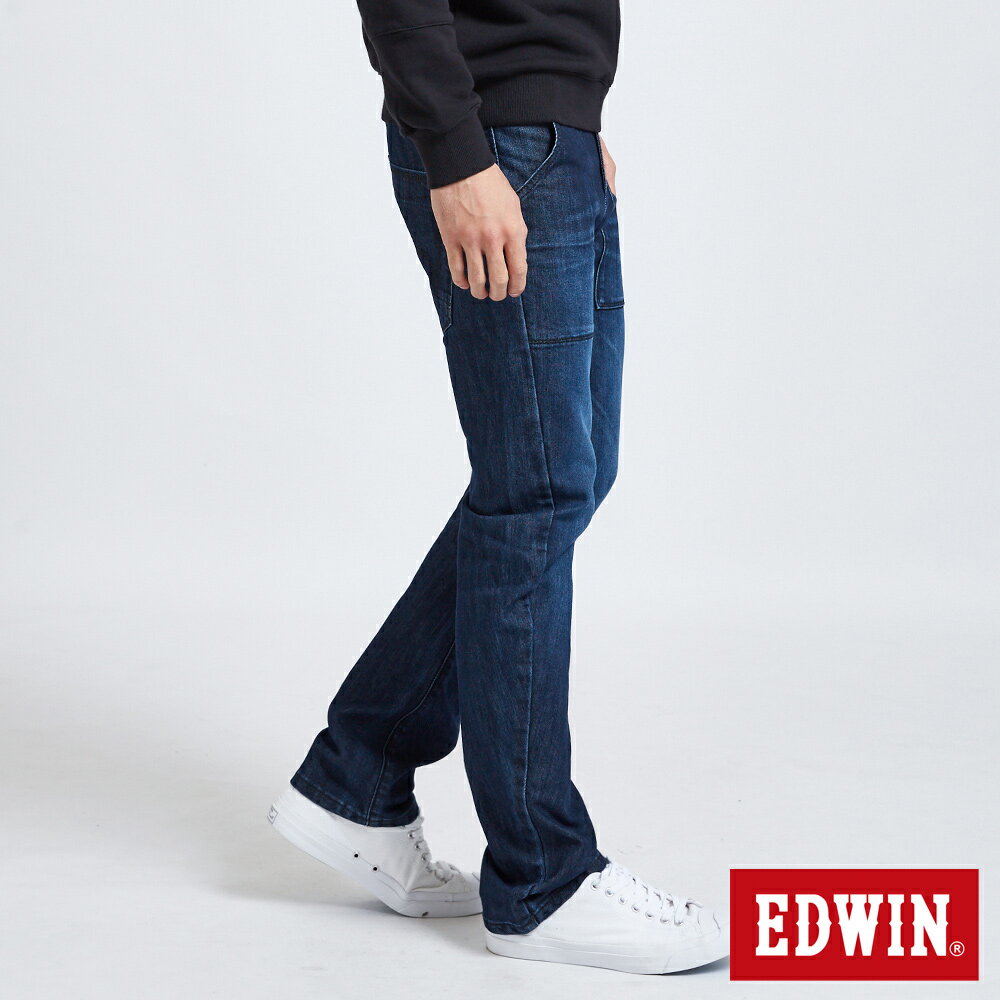 EDWIN 男款 EFUNCTION3D伸縮窄直筒牛仔褲(酵洗藍) 3