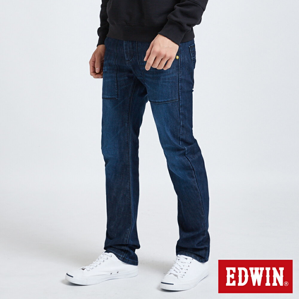 EDWIN 男款 EFUNCTION3D伸縮窄直筒牛仔褲(酵洗藍) 4