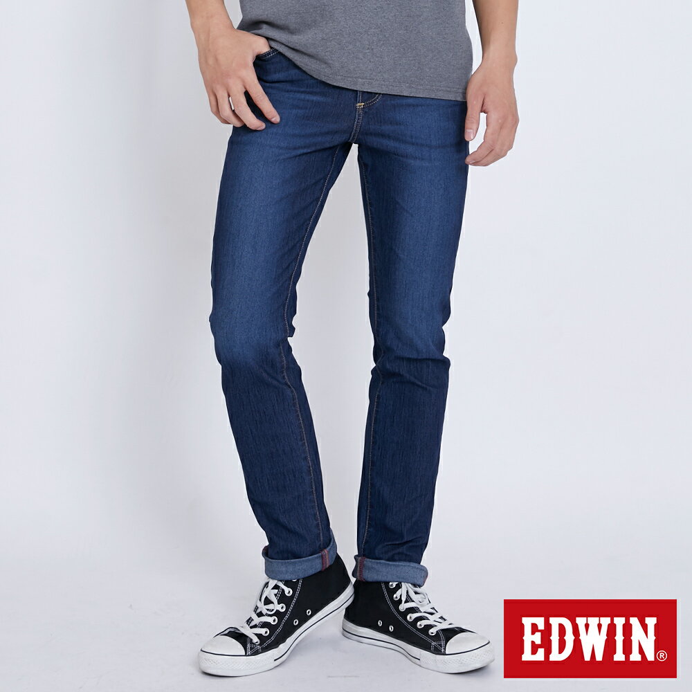 EDWIN JERSEYS 迦績 修身極彈 窄直筒牛仔褲-男款 石洗綠 SLIM