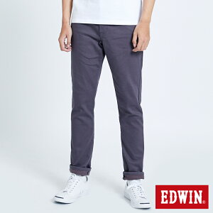 EDWIN 503 EDGE LINE 皮邊雙袋 伸縮窄直筒褲 -男款 灰色 SLIM