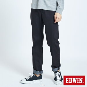 EDWIN 503 BLUE TRIP 大尺碼 保溫款 中直筒牛仔褲 -男款 黑色 STRAIGHT