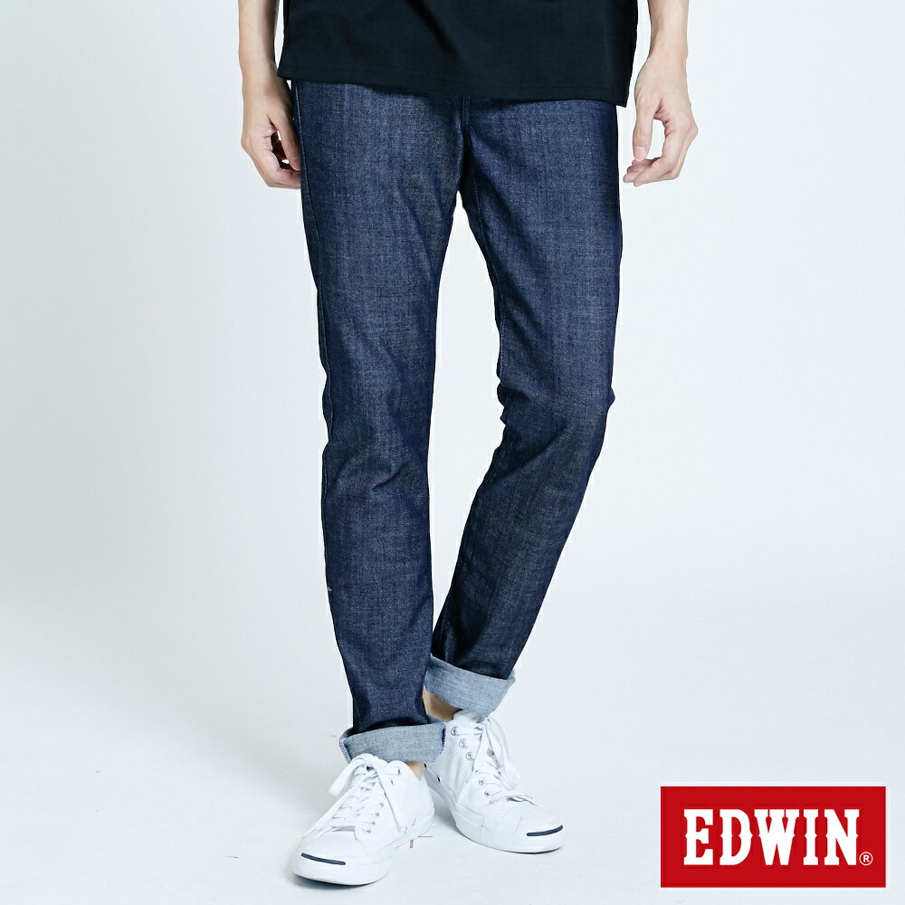 EDWIN 503 EDGE LINE 立體繡線 伸縮窄管牛仔褲-男款 原藍色 SLIM #503生日慶