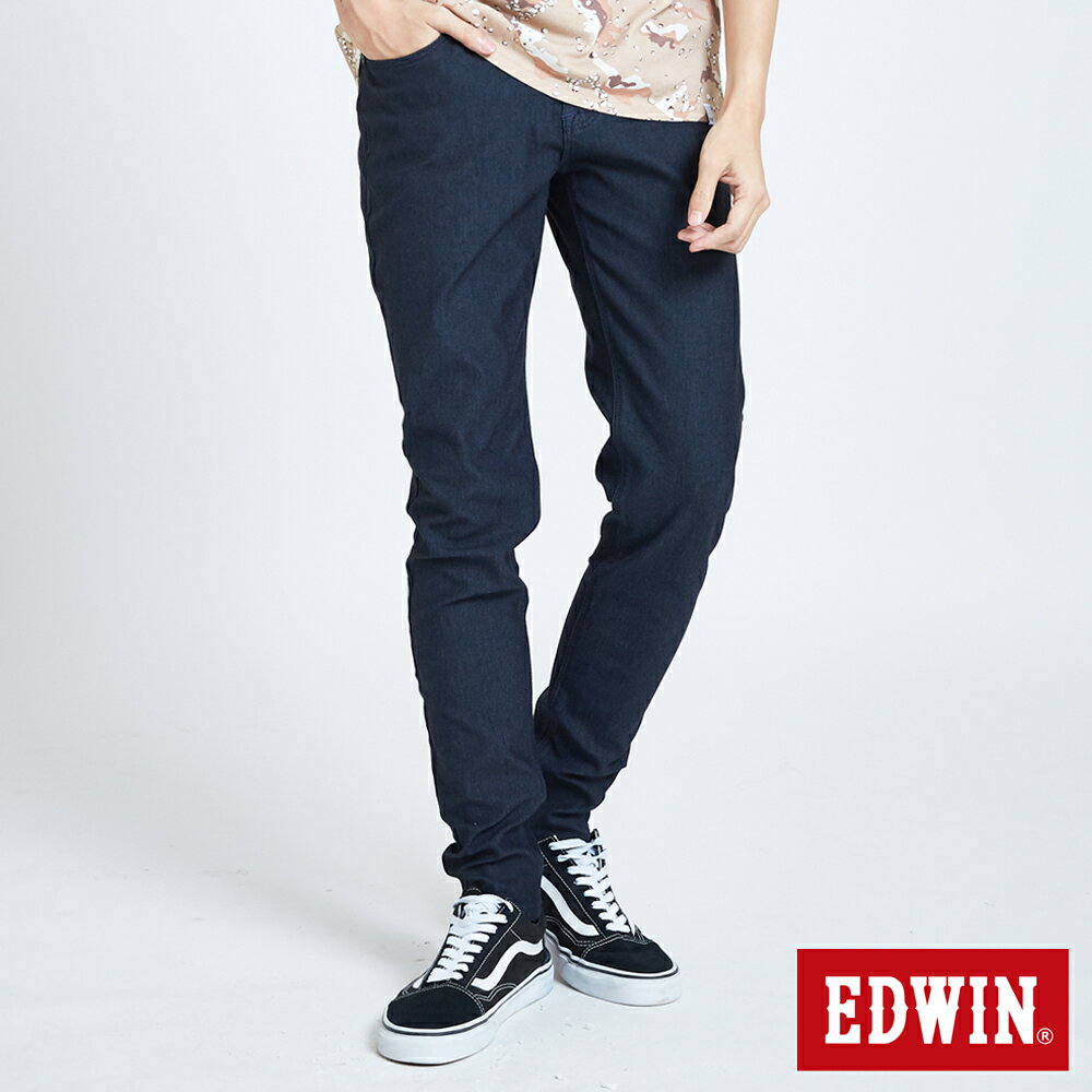 EDWIN JERSEYS 迦績 EJ6 保暖低腰錐形牛仔褲-男款 原藍色 JOGGER #滿2件享折扣