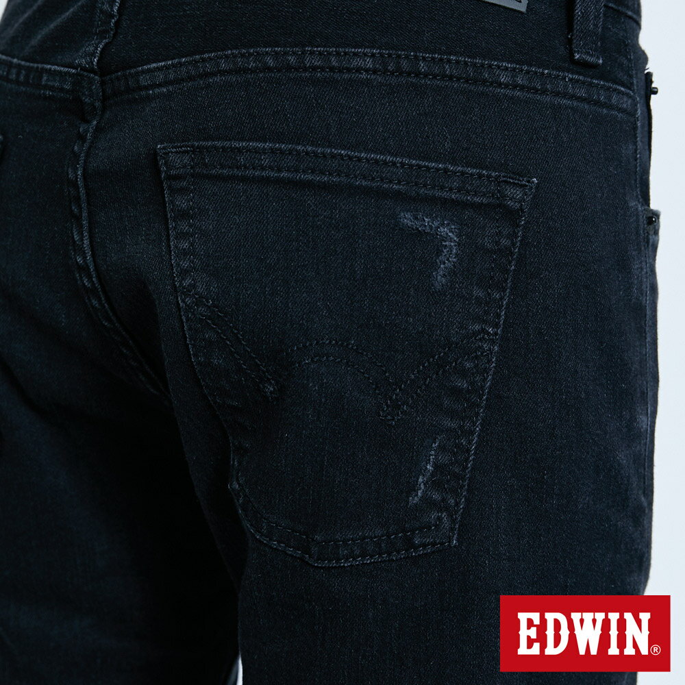 EDWIN 男款 503 BASIC 修身微破窄直筒褲 (黑色) 9
