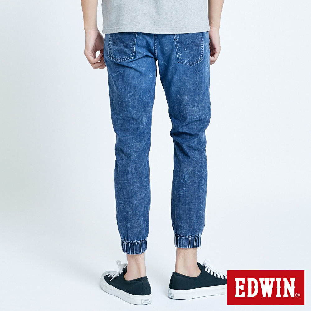 EDWIN 男女款 輕柔五袋式 伸縮束口牛仔褲 (中古藍) 2