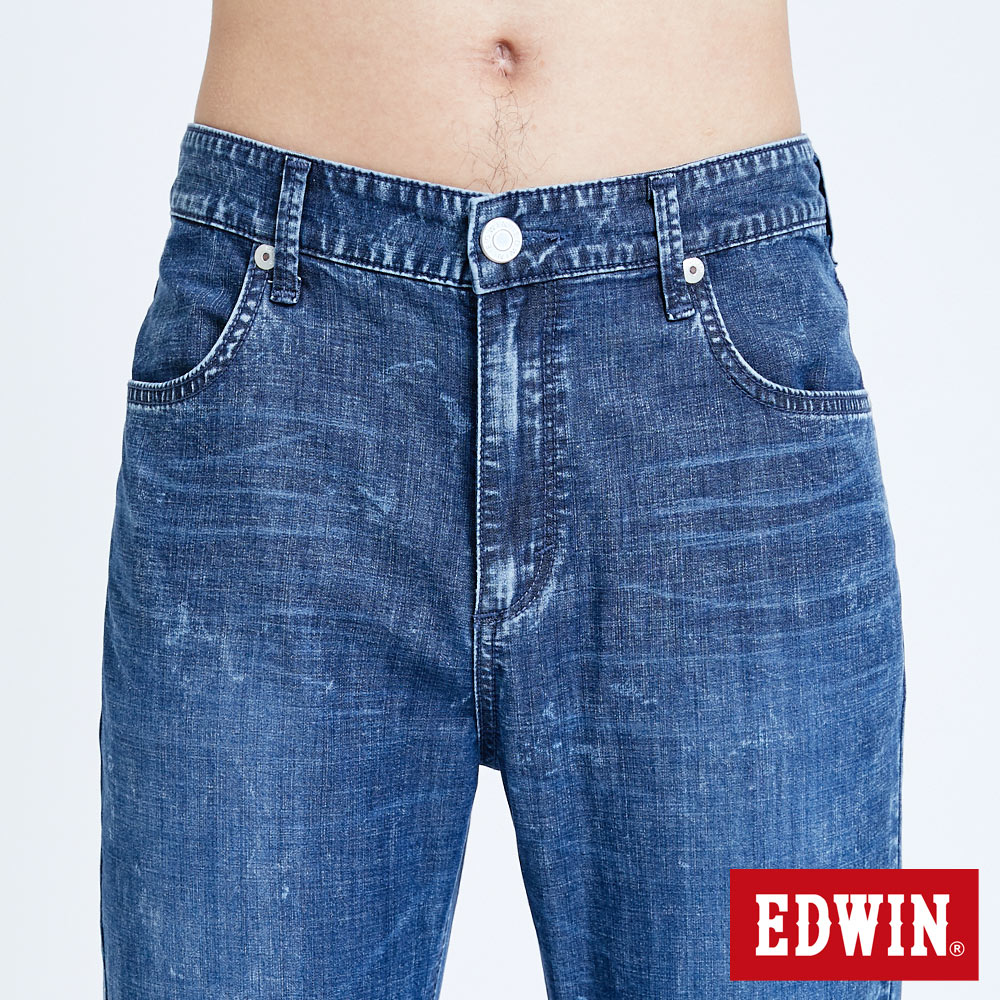 EDWIN 男女款 輕柔五袋式 伸縮束口牛仔褲 (中古藍) 6