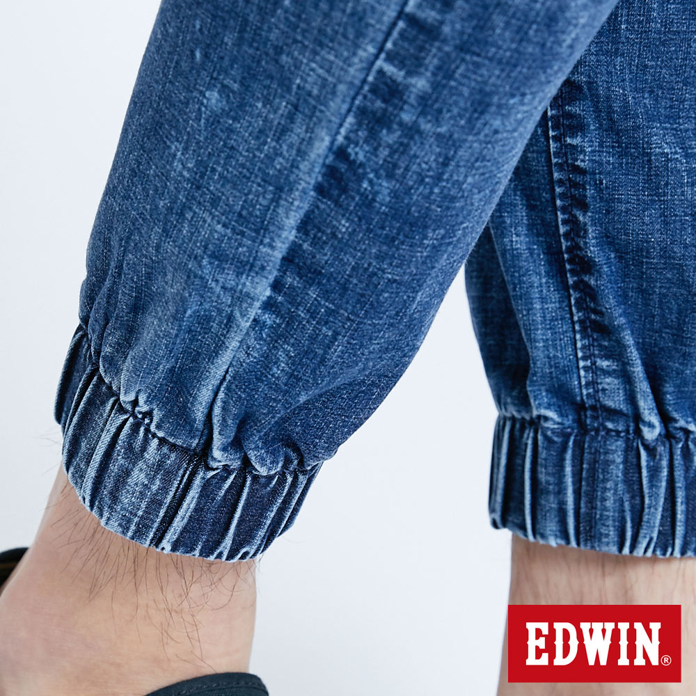EDWIN 男女款 輕柔五袋式 伸縮束口牛仔褲 (中古藍) 9
