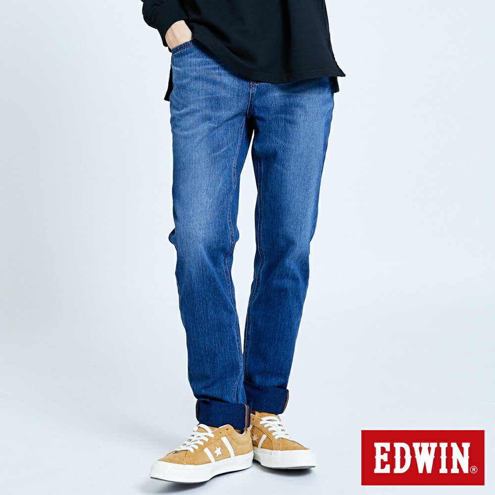 EDWIN JERSEYS 迦績 EJ2 棉感 窄直筒牛仔褲-男款 石洗綠 SLIM #丹寧服飾特惠