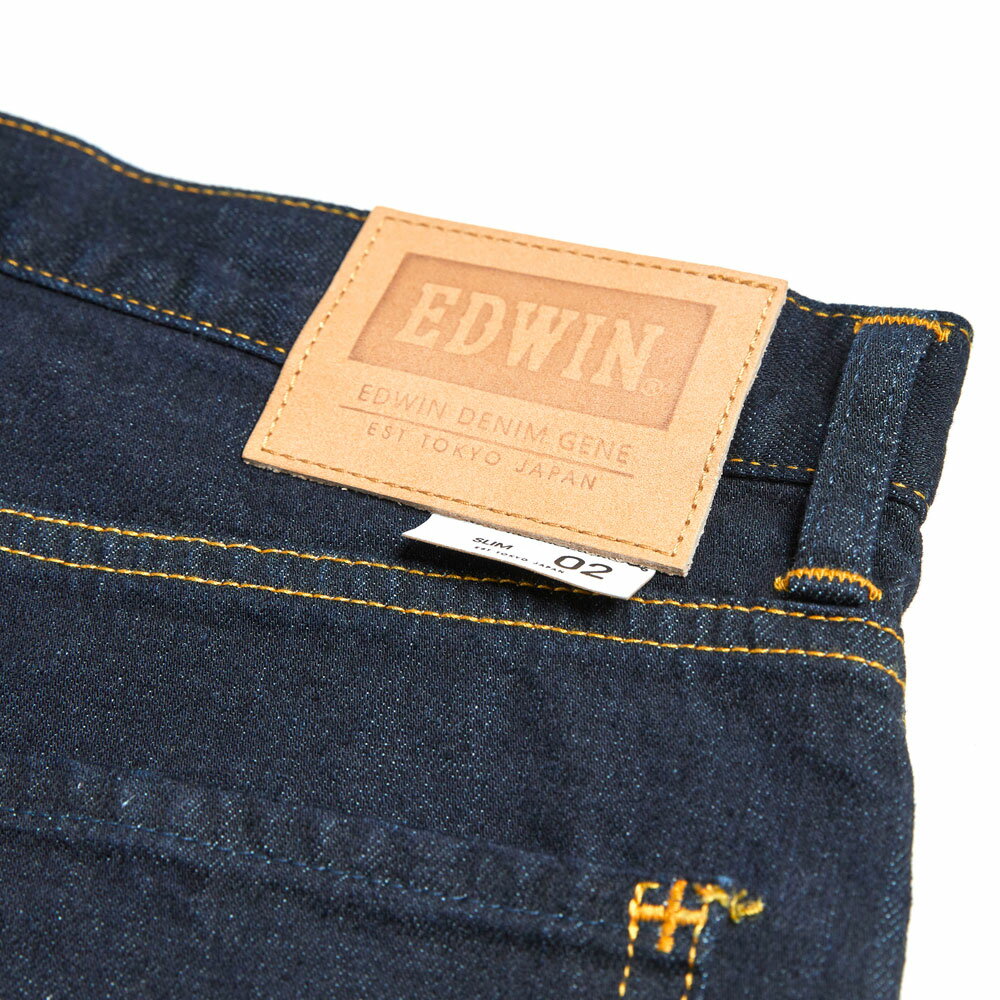 EDWIN 男款 PLUS+ 不對稱赤耳窄管褲 (原藍色) 8