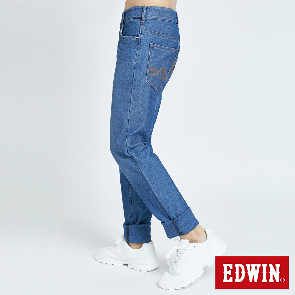EDWIN 男款 JERSEYS 迦績 EJ7 透氣錐形AB牛仔褲 (石洗藍) 4