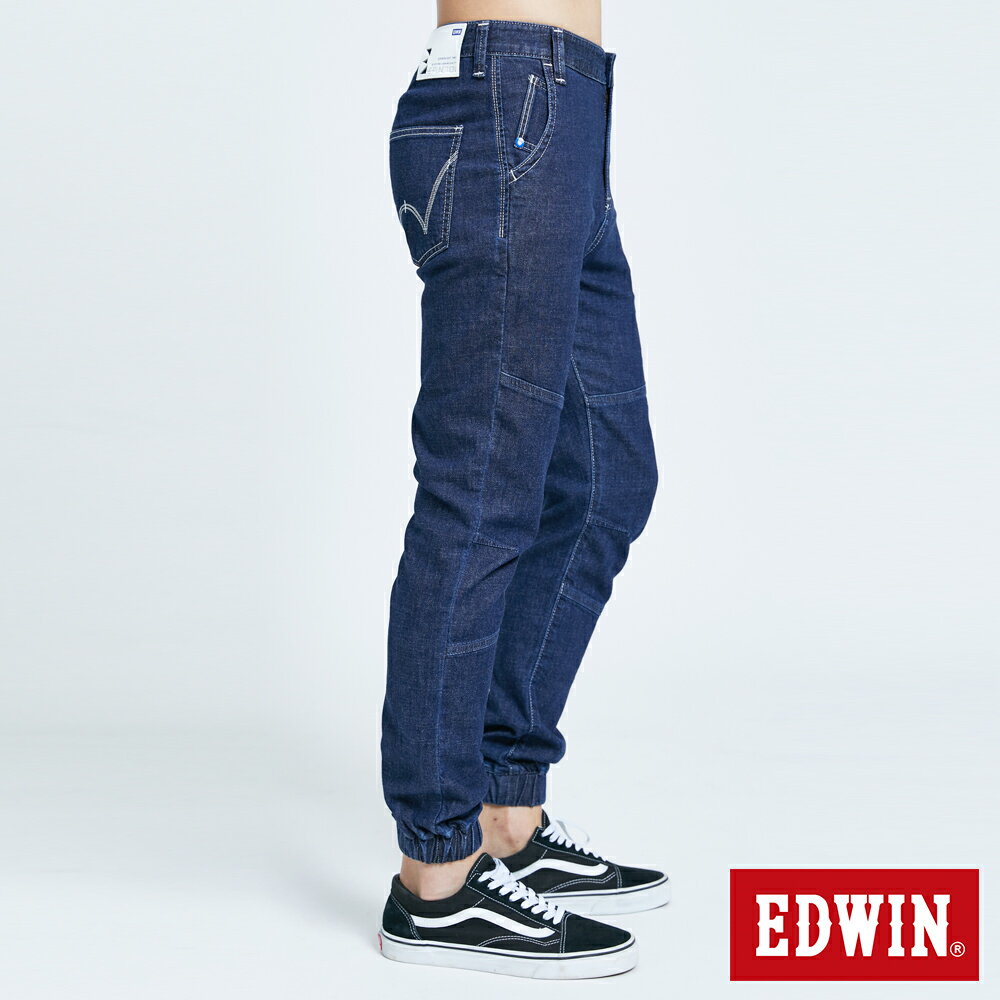 EDWIN E-FUNCTION 剪接束口牛仔褲-男款 酵洗藍 TAPERED 3