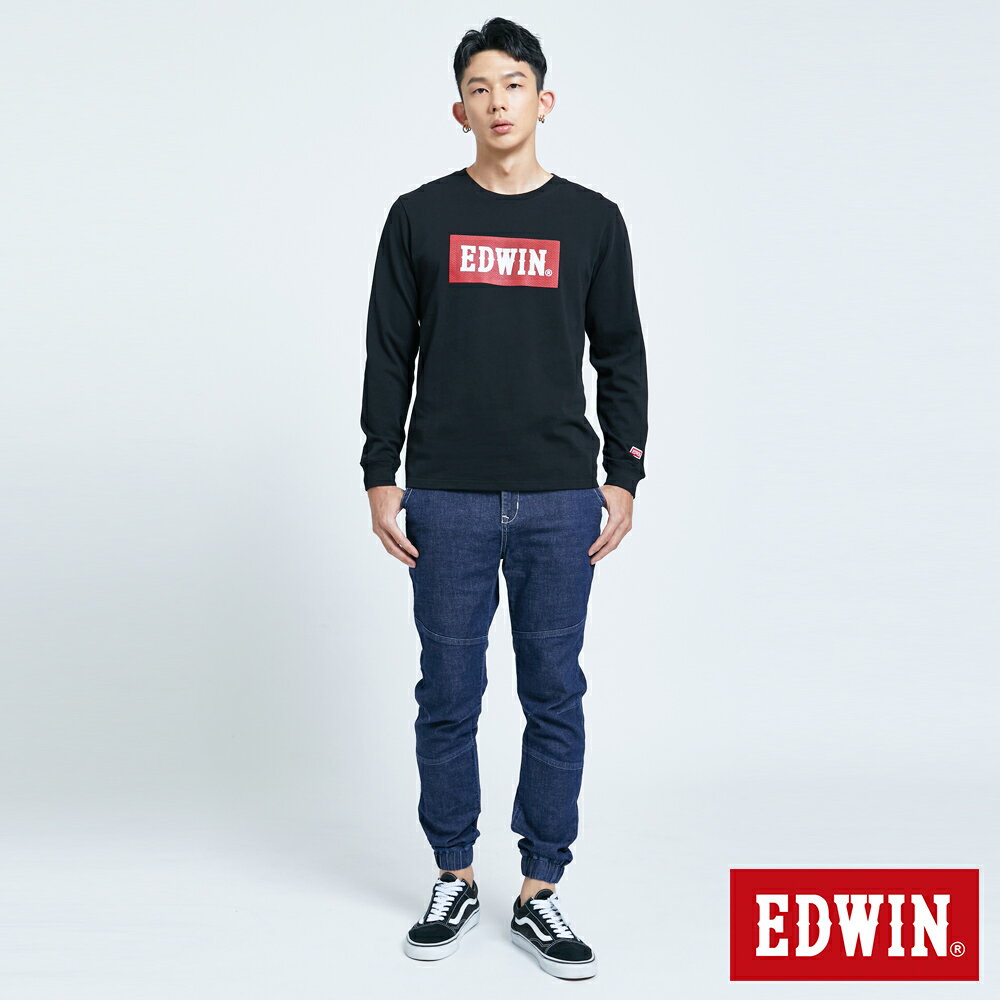 EDWIN E-FUNCTION 剪接束口牛仔褲-男款 酵洗藍 TAPERED 5