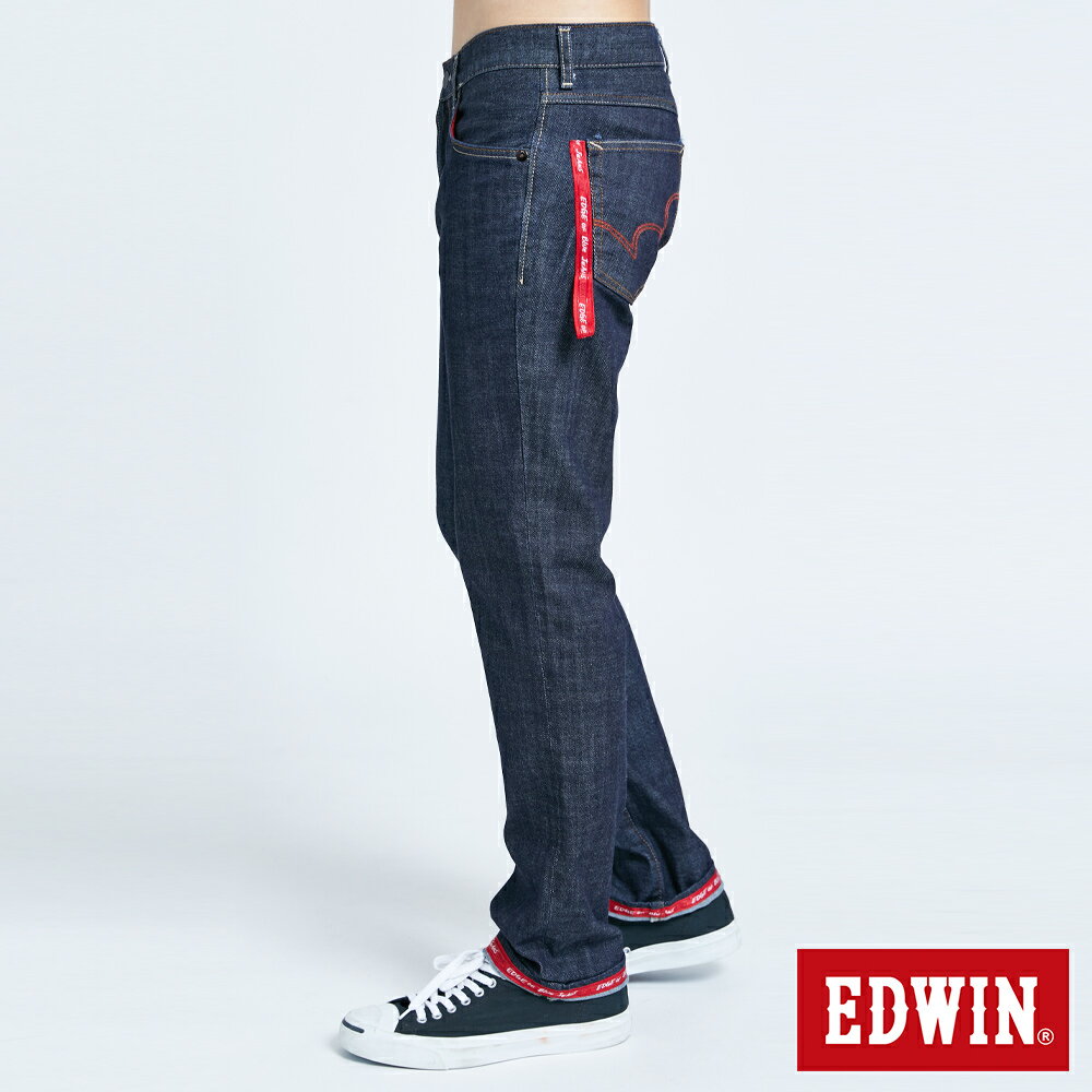 EDWIN 男款 EDGE 加大碼織帶滾邊中直筒牛仔褲 (原藍色) 3