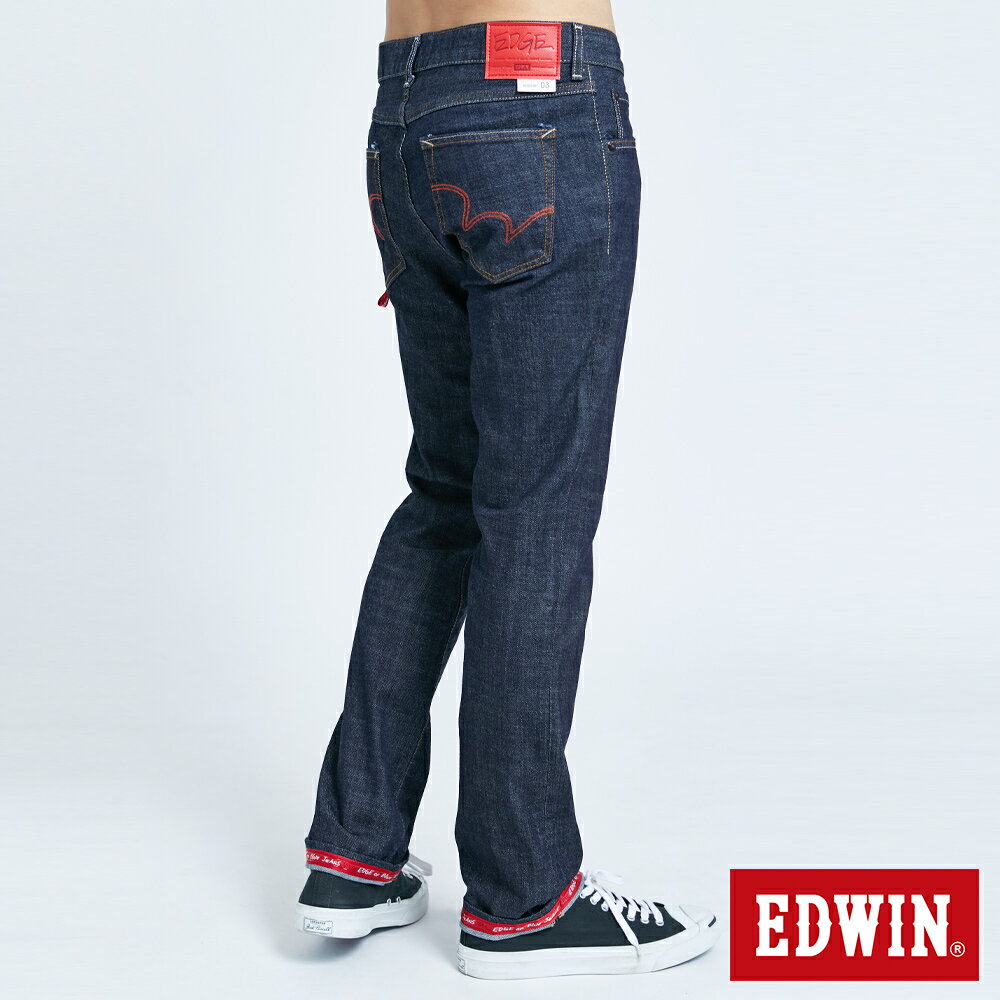 EDWIN 男款 EDGE 加大碼織帶滾邊中直筒牛仔褲 (原藍色) 4