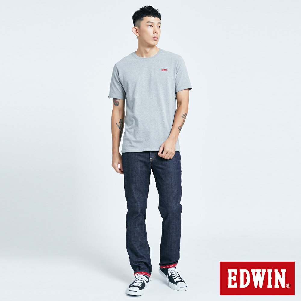 EDWIN 男款 EDGE 加大碼織帶滾邊中直筒牛仔褲 (原藍色) 5