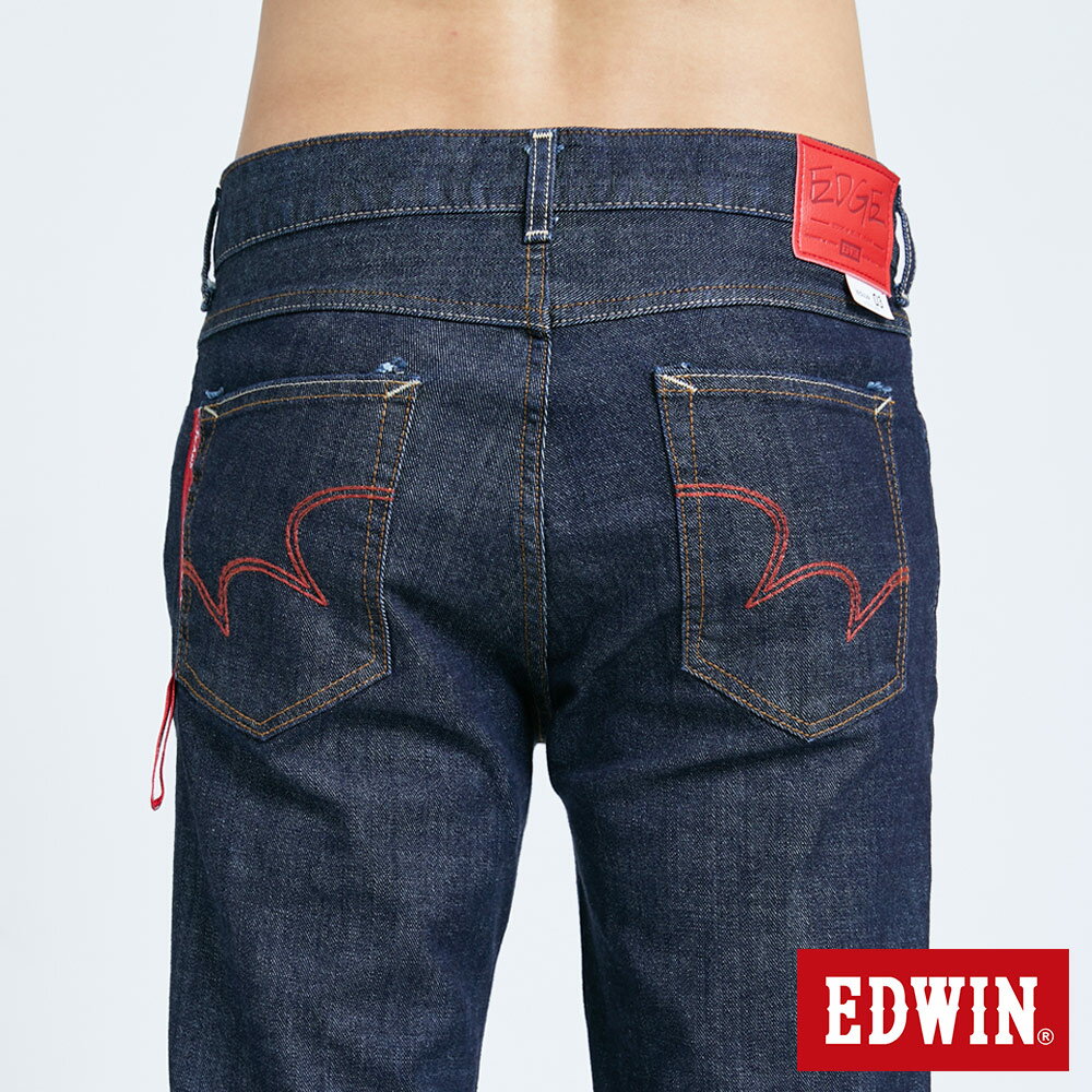 EDWIN 男款 EDGE 加大碼織帶滾邊中直筒牛仔褲 (原藍色) 7