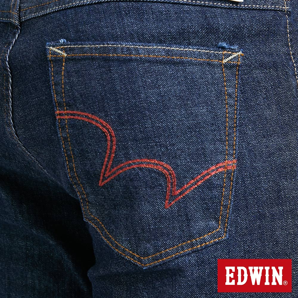 EDWIN 男款 EDGE 加大碼織帶滾邊中直筒牛仔褲 (原藍色) 9