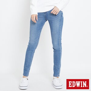 EDWIN MISS 503 經典皮牌 窄直筒牛仔褲-女款 漂淺藍 SKINNY #夏日沁涼衣著