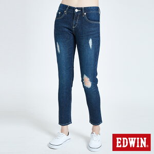 EDWIN 503 BASIC 基本款伸縮AB牛仔褲-女款 酵洗藍 #503生日慶