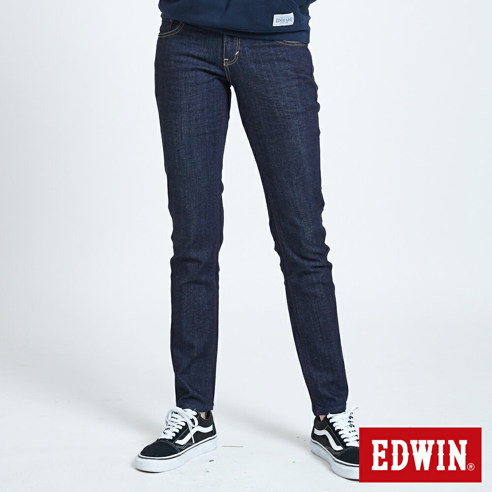 EDWIN MISS EDGE LINE 紅線窄管牛仔褲-女款 原藍色 SKINNY #503生日慶