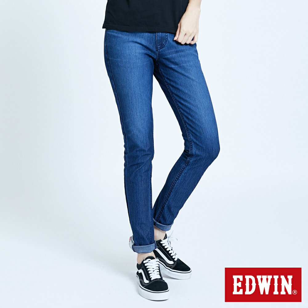 EDWIN JERSEYS 迦績 EJ6 超彈錐形AB牛仔褲-女款 中古藍 JOGGER #丹寧服飾特惠