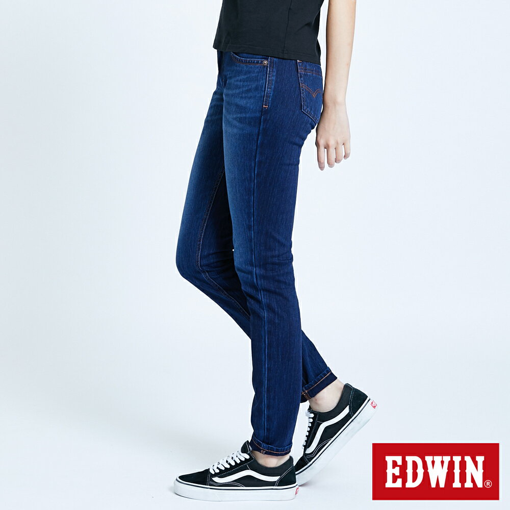 EDWIN 女款 JERSEYS 迦績 EJ2 棉小直筒牛仔褲 (酵洗藍) 3