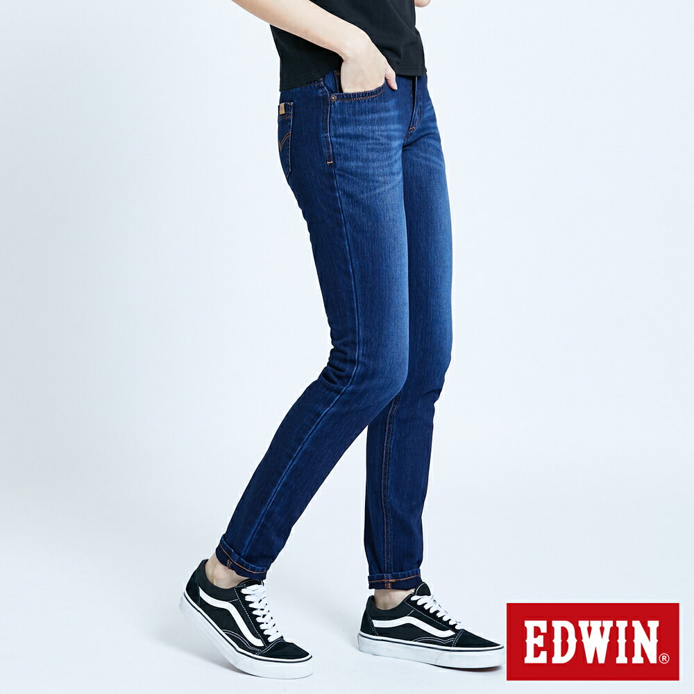 EDWIN 女款 JERSEYS 迦績 EJ2 棉小直筒牛仔褲 (酵洗藍) 4