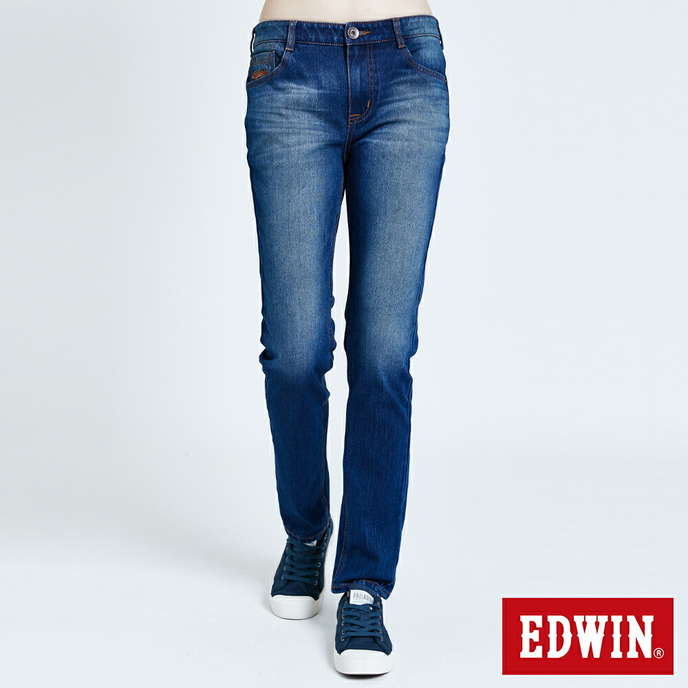 EDWIN JERSEYS 迦績 EJ7 棉錐形牛仔褲-女款 酵洗藍 TAPERED #丹寧服飾特惠