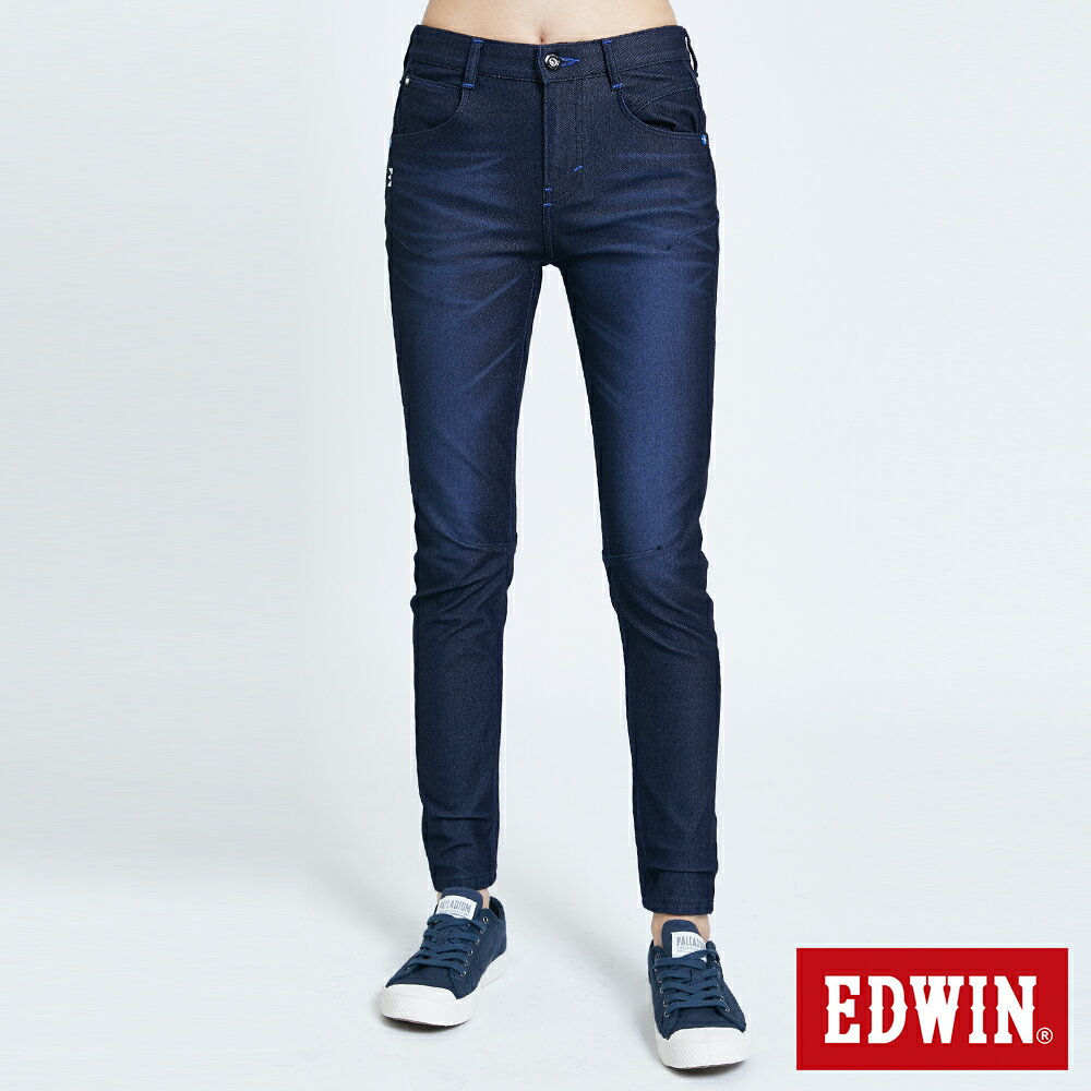 特降品↘EDWIN 迦績 E-FUNCTION EJ6 3D立體牛仔褲-女款 原藍磨 TAPERED JOGGER #丹寧服飾特惠