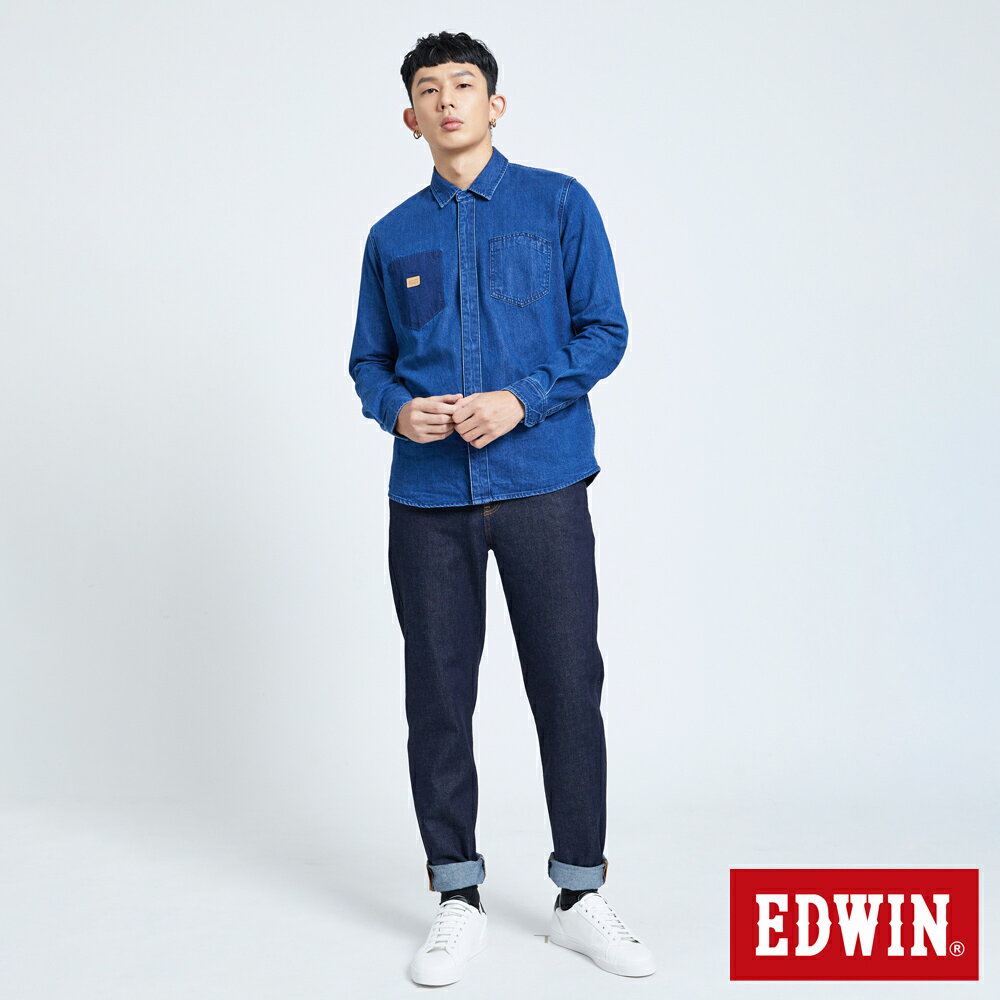 EDWIN 503棉感復古AB牛仔長褲-男款 原藍色 #滿件享折扣