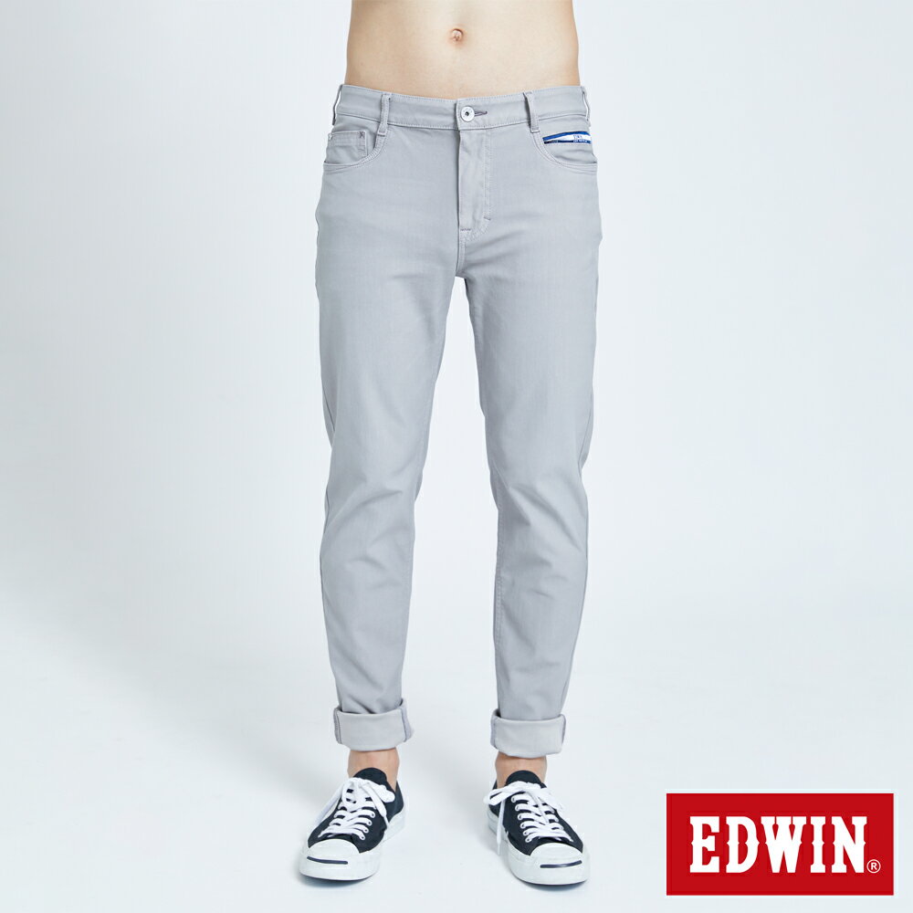 特降品↘EDWIN EJ6超彈錐形褲-男款 淺灰色 #丹寧服飾特惠