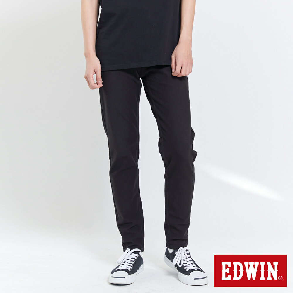 EDWIN JERSEYS 迦績 EJ6透氣錐型褲-男款 黑色