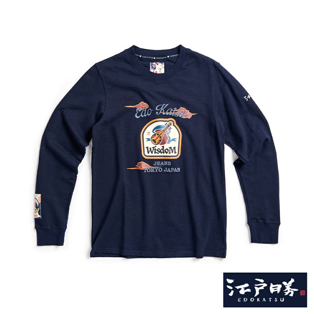 EDOKATSU江戶勝  弁財天長袖T恤-男款 丈青色