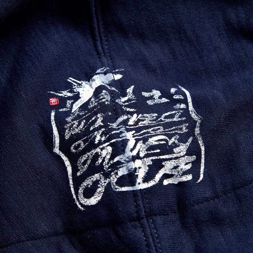 EDOKATSU江戶勝  小波濤LOGO連帽拉T外套-男款 丈青色 5