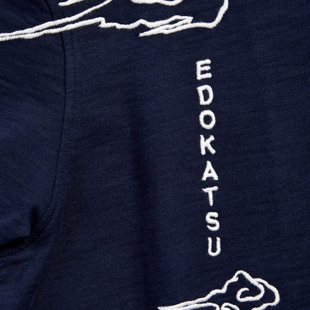 EDOKATSU江戶勝  小波濤LOGO連帽拉T外套-男款 丈青色 6