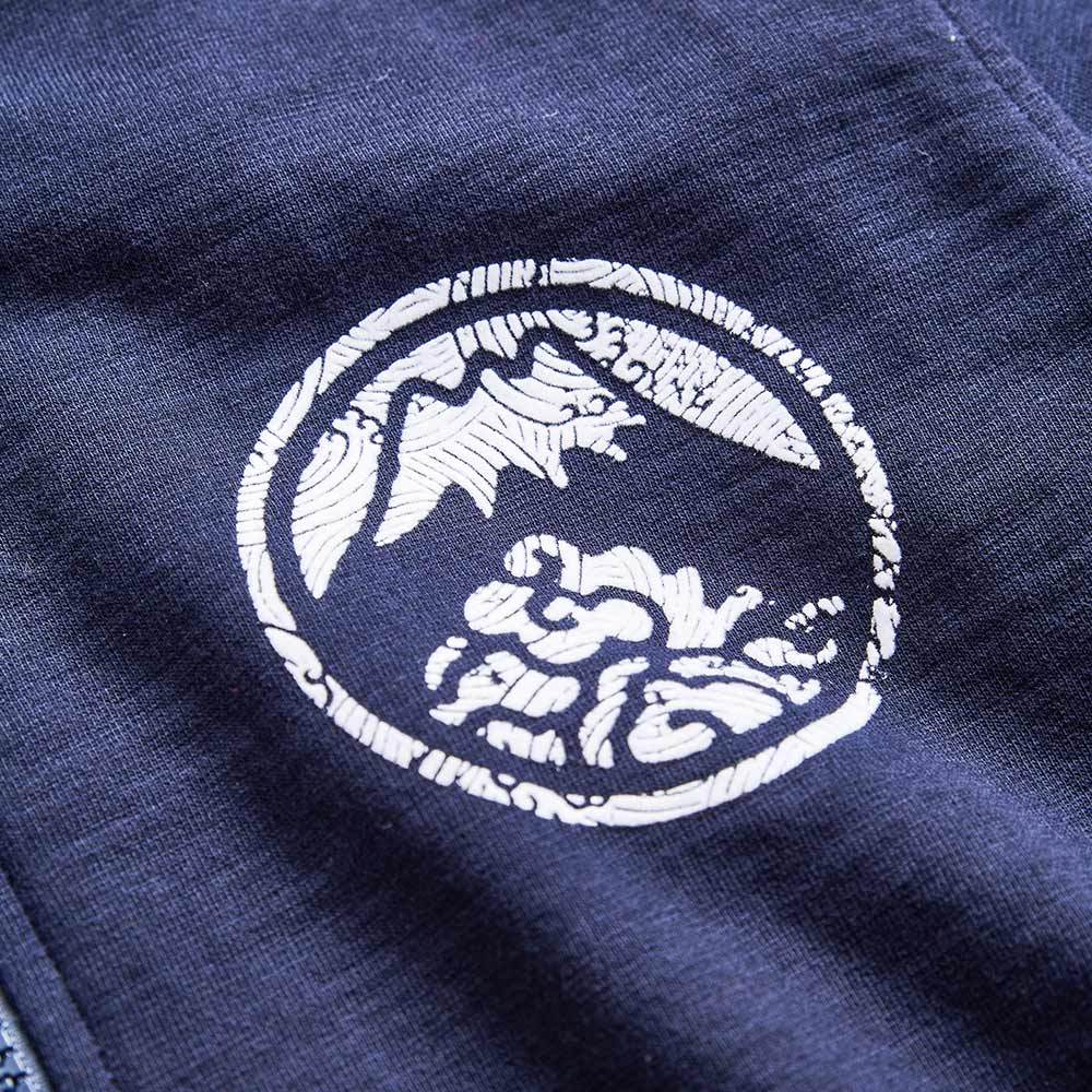 EDOKATSU江戶勝  經典大LOGO連帽拉T外套-男款 丈青色 4