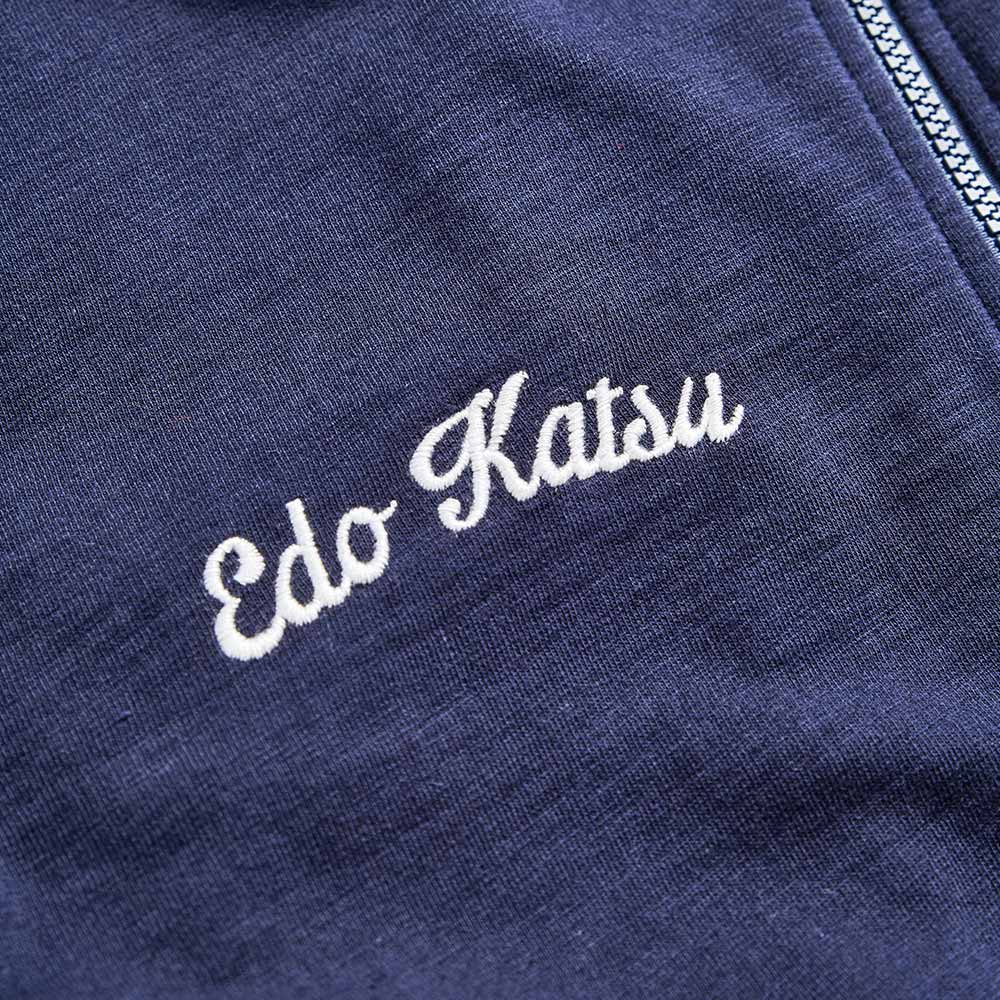 EDOKATSU江戶勝  經典大LOGO連帽拉T外套-男款 丈青色 6