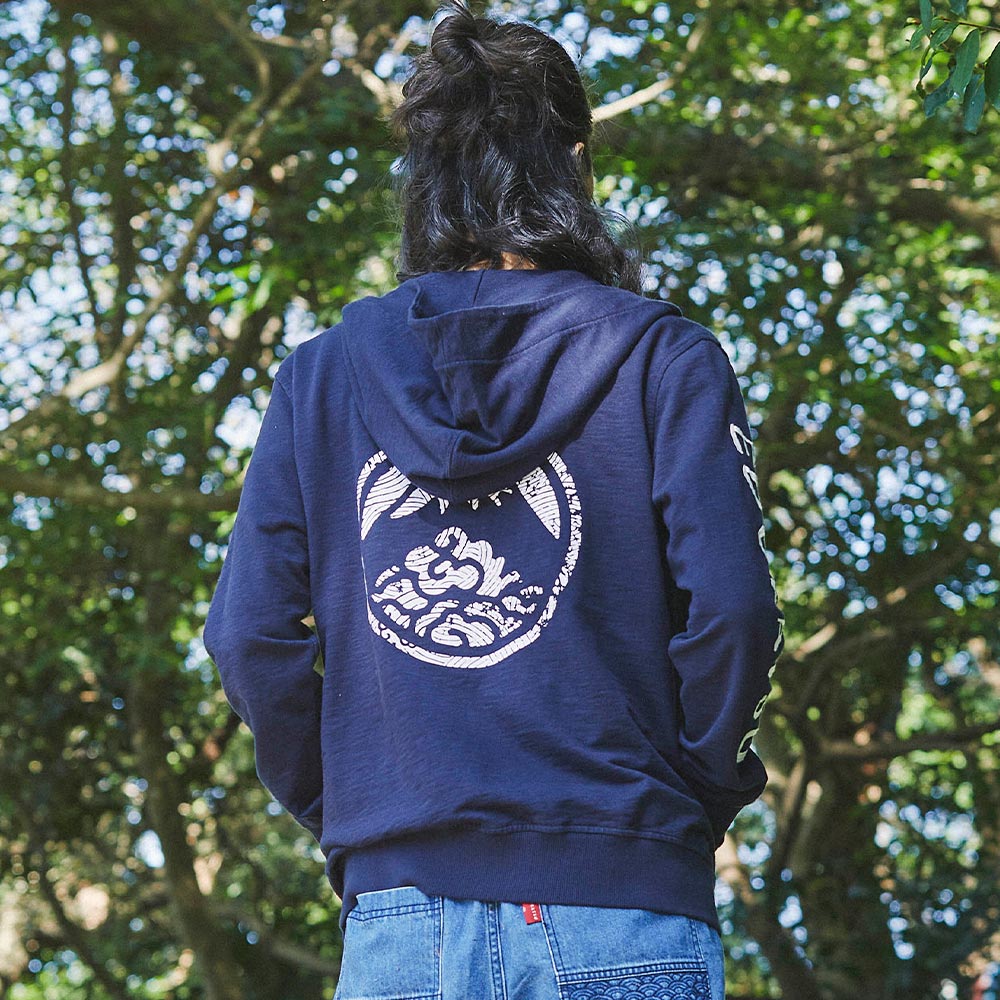 EDOKATSU江戶勝  經典大LOGO連帽拉T外套-男款 丈青色 1