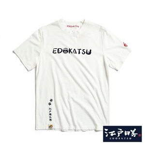 EDOKATSU江戶勝 英文字LOGO柴犬短袖T恤-男款 米白色