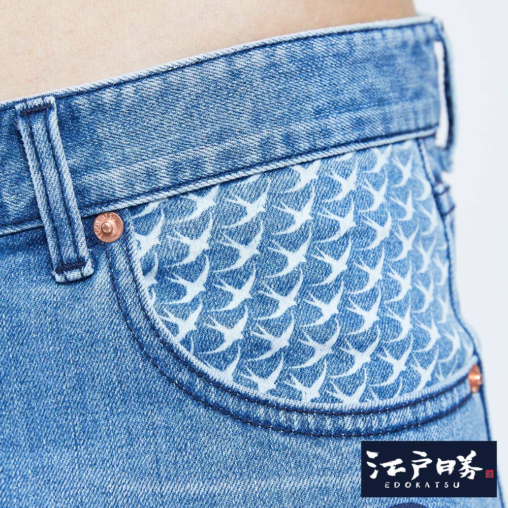 EDOKATSU江戶勝 能樂不收邊牛仔短褲-男款 漂淺藍 SHORTS 8