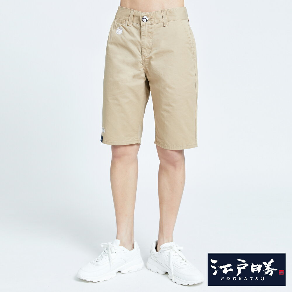 EDOKATSU江戶勝 能樂水洗色短褲-男款 灰卡其 SHORTS