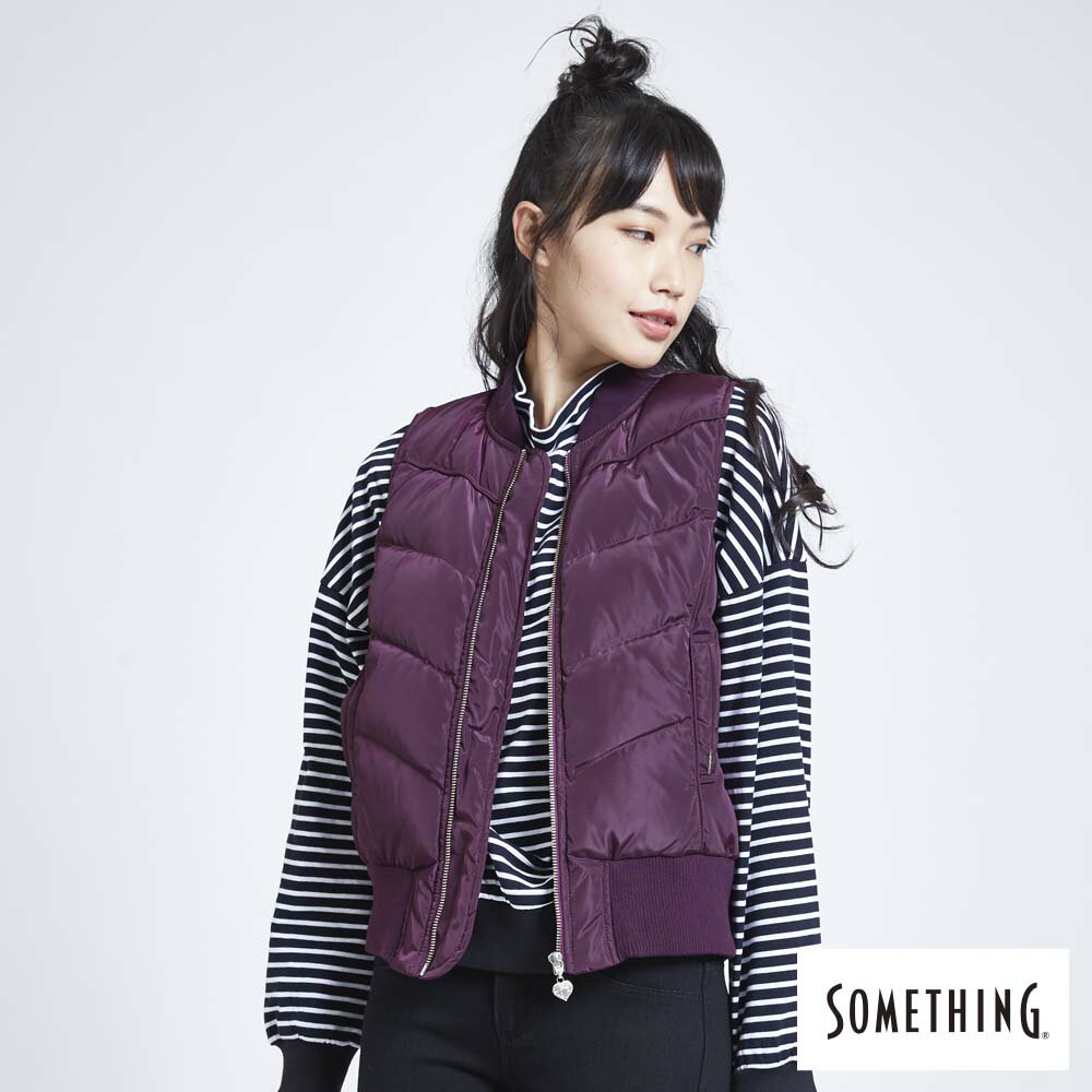 SOMETHING 羽絨背心-女款  朱紅色