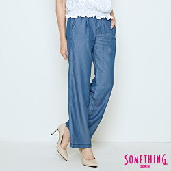 【夏末加碼 | 正品長褲 9折↘】SOMETHING 柔軟垂墜 寬直筒牛仔褲-女款 原藍磨【8/20-8/30限定】【正品單筆6600元再折600元★手動調整★不會立即變更】