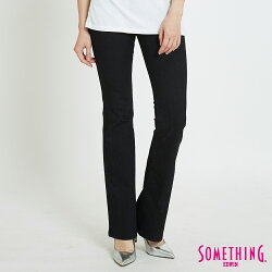 新品↘SOMETHING NEO FIT 基本合身 高腰靴型牛仔褲-女款 黑色 BOOTCUT