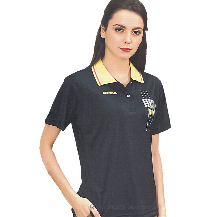 【義大利 SINA COVA】女版運動休閒吸濕排汗短POLO衫(深藍)#SW8108A
